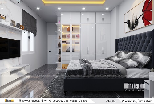 Phòng ngủ master tông màu đen huyền bí - NBX260